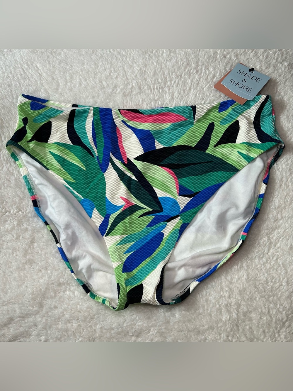 Shade & Shore Women’s High Waist Full Coverage Bikini Bottoms XL NEW